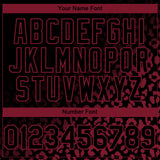 Custom Black Crimson 3D Pattern Design Leopard Print Fade Fashion Authentic Baseball Jersey