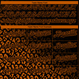 Custom Black Texas Orange 3D Pattern Design Leopard Print Fade Fashion Authentic Baseball Jersey