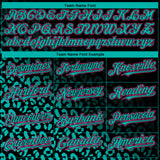 Custom Black Pink-Aqua 3D Pattern Design Leopard Print Fade Fashion Authentic Baseball Jersey