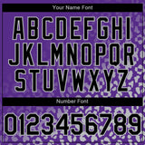 Custom Purple Black-Gray 3D Pattern Design Leopard Print Fade Fashion Authentic Baseball Jersey