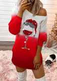 Hat Gradient Wine Mini Dress