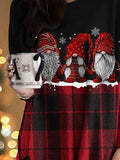 Dwarf Christmas Print Colorblock Long Sleeve T-Shirt