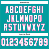 Custom Aqua White-Pink Mesh Authentic Football Jersey