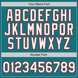 Custom Teal White Pinstripe White-Red Authentic Baseball Jersey