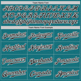 Custom Teal Black Pinstripe Black-White Authentic Baseball Jersey