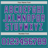 Custom Teal Purple-White Authentic Baseball Jersey