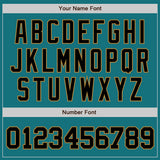 Custom Teal Black-Old Gold Authentic Baseball Jersey
