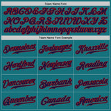 Custom Teal Navy-Red Authentic Baseball Jersey