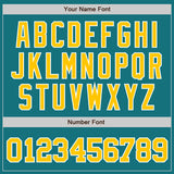 Custom Teal Gold-White Authentic Baseball Jersey