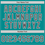Custom Teal Steel Gray-White Authentic Baseball Jersey
