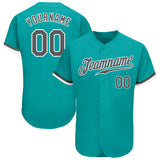 Custom Teal Steel Gray-White Authentic Baseball Jersey