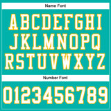 Custom Aqua White-Gold Mesh Authentic Football Jersey