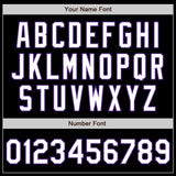 Custom Black White-Purple 3 Colors Arm Shapes Authentic Baseball Jersey