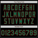 Custom Black Kelly Green-Red 3 Colors Arm Shapes Authentic Baseball Jersey
