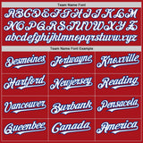 Custom Red White-Royal 3 Colors Arm Shapes Authentic Baseball Jersey