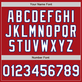 Custom Red White-Royal 3 Colors Arm Shapes Authentic Baseball Jersey