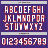 Custom Purple White-Red 3 Colors Arm Shapes Authentic Baseball Jersey