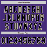 Custom Purple Black-Cream 3 Colors Arm Shapes Authentic Baseball Jersey