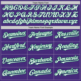 Custom Purple White-Kelly Green 3 Colors Arm Shapes Authentic Baseball Jersey