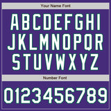 Custom Purple White-Kelly Green 3 Colors Arm Shapes Authentic Baseball Jersey