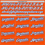 Custom Orange White-Royal 3 Colors Arm Shapes Authentic Baseball Jersey