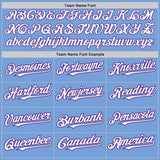 Custom Light Blue White-Purple 3 Colors Arm Shapes Authentic Baseball Jersey