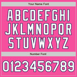Custom Pink White-Navy 3 Colors Arm Shapes Authentic Baseball Jersey