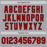 Custom Gray Red-Black 3 Colors Arm Shapes Authentic Baseball Jersey