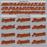 Custom Gray Orange-Black 3 Colors Arm Shapes Authentic Baseball Jersey
