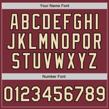 Custom Burgundy City Cream-Black 3 Colors Arm Shapes Authentic Baseball Jersey