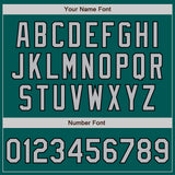 Custom Midnight Green Gray-Black 3 Colors Arm Shapes Authentic Baseball Jersey