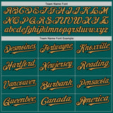 Custom Midnight Green Old Gold-Black 3 Colors Arm Shapes Authentic Baseball Jersey