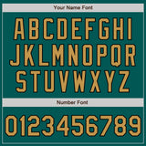 Custom Midnight Green Old Gold-Black 3 Colors Arm Shapes Authentic Baseball Jersey