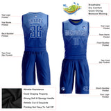 Custom Light Blue Royal-White Round Neck Sublimation Basketball Suit Jersey