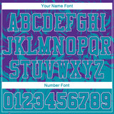 Custom Teal Purple-White Round Neck Sublimation Basketball Suit Jersey