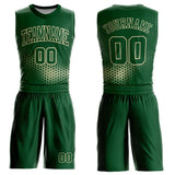 Custom Green Cream Round Neck Sublimation Basketball Suit Jersey
