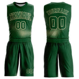 Custom Green Cream Round Neck Sublimation Basketball Suit Jersey