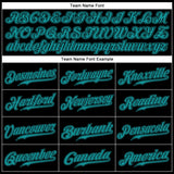 Custom Black Teal Authentic Baseball Jersey