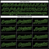 Custom Black Black-Neon Green Authentic Baseball Jersey
