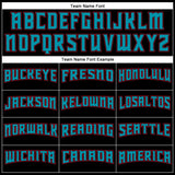Custom Black Teal-Red Authentic Baseball Jersey