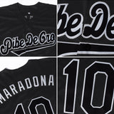 Custom Black White-Royal Authentic Baseball Jersey