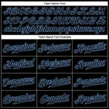 Custom Black Black-Light Blue Authentic Baseball Jersey