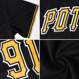 Custom Black Vegas Gold-White Authentic Baseball Jersey