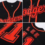 Custom Black Texas Orange-White Authentic Baseball Jersey