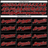 Custom Black Red Pinstripe Red-White Authentic Baseball Jersey