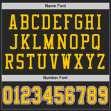 Custom Black Gold-Purple Mesh Authentic Throwback Football Jersey