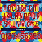 Custom Black Red-Royal 3D Pattern Design Autism Awareness Puzzle Pieces Authentic Basketball Jersey