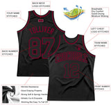 Custom Black Black-Maroon Authentic Throwback Basketball Jersey