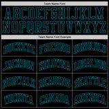 Custom Black Black-Teal Authentic Throwback Basketball Jersey