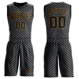 Custom Black Black-Gray Round Neck Sublimation Basketball Suit Jersey